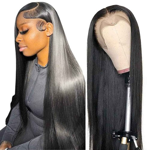 tobasew 13x6 Straight Lace Front Wigs Human Hair 200 Density HD Transparent Lace Frontal Human Hair Wigs for Women Glueless Wigs Human Hair Pre Plucked 20 Inch