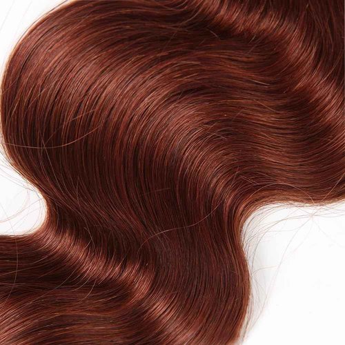 Color 33 Bundles Reddish Brown Body Wave Bundles Copper Brown Body Wave Bundle Unprocessed Brazilian Remy Hair Extensions 16 18 20 Inch