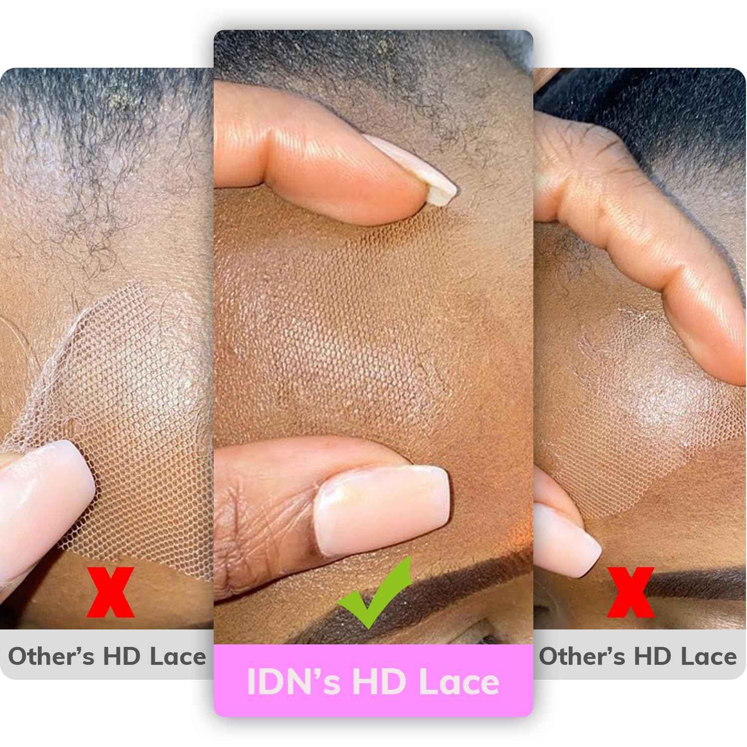 IDN Beauty Skinlike Real HD 13x4 Lace Frontal Straight 14 Inch Bleached Single Knots Ultra-thin Closure Virgin Human Hair 0.1 mm Pre Plucked Hairline