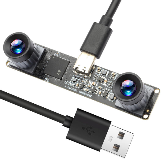 ALPCAM 1200P Global Shutter USB Camera Module Synchronization 3D Stereo Camera with No Distortion Dual Lens 120fps High Speed Webcam for Robot & Lightburn