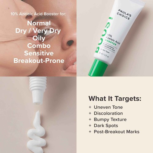 Paula's Choice 10% Azelaic Acid Booster + C5 Super Boost 5% Vitamin C Moisturizer, for Post-Acne Discoloration & Appearance of Redness, Fragrance-Free, Set of 2