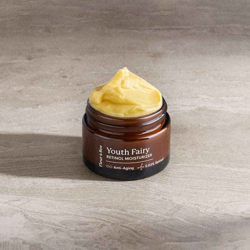 FLEUR & BEE Retinol Moisturizer | Clean, 100% Vegan | Anti Aging Cream, Retinol Cream for Face, Best for Night and Day, For Women and Men | Youth Fairy 1.5 oz
