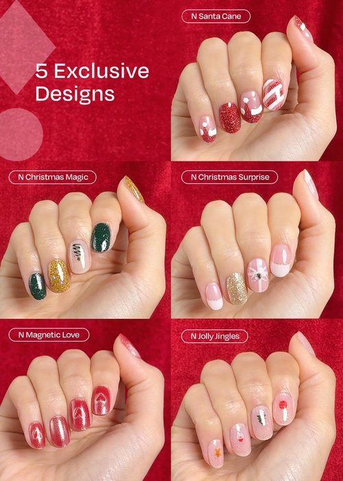 ohora Bundle Set (Christmas Bucket List Set (Limited Edition)) - Works with Any Nail Lamps, Salon-Quality, Long Lasting, Easy to Apply & Remove