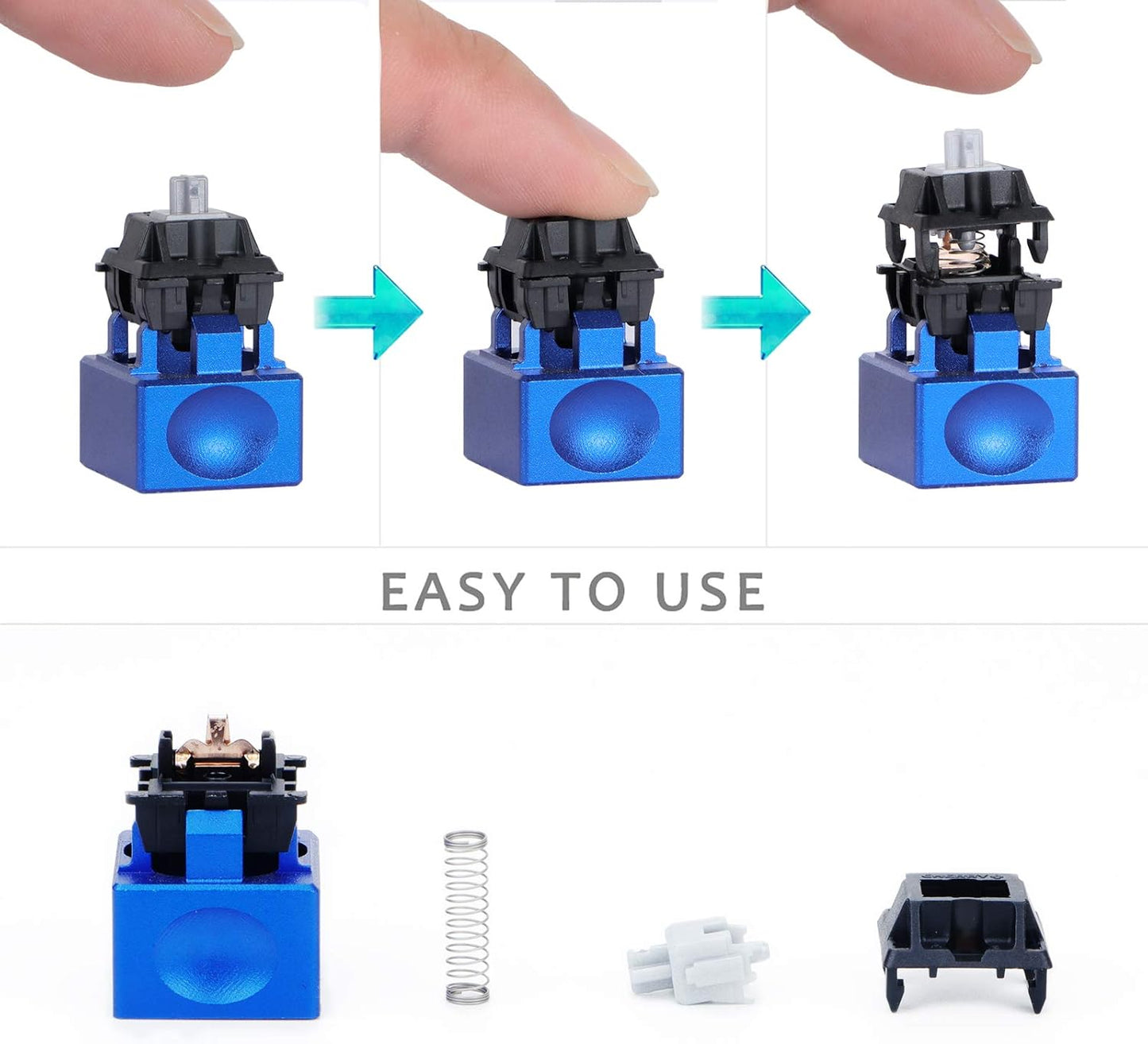 Aluminum Alloy Switch Opener with Keycap Puller for Cherry MX Switches – Black