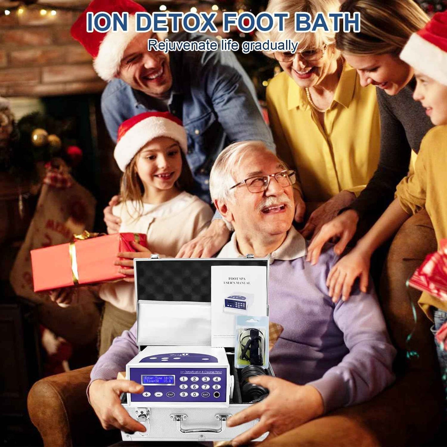 Ionic Foot Bath Detox Machine, Foot SPA Detox Cleanse Machine with 2 Arrays, Far Infrared Waistbelt, 80pcs Liners