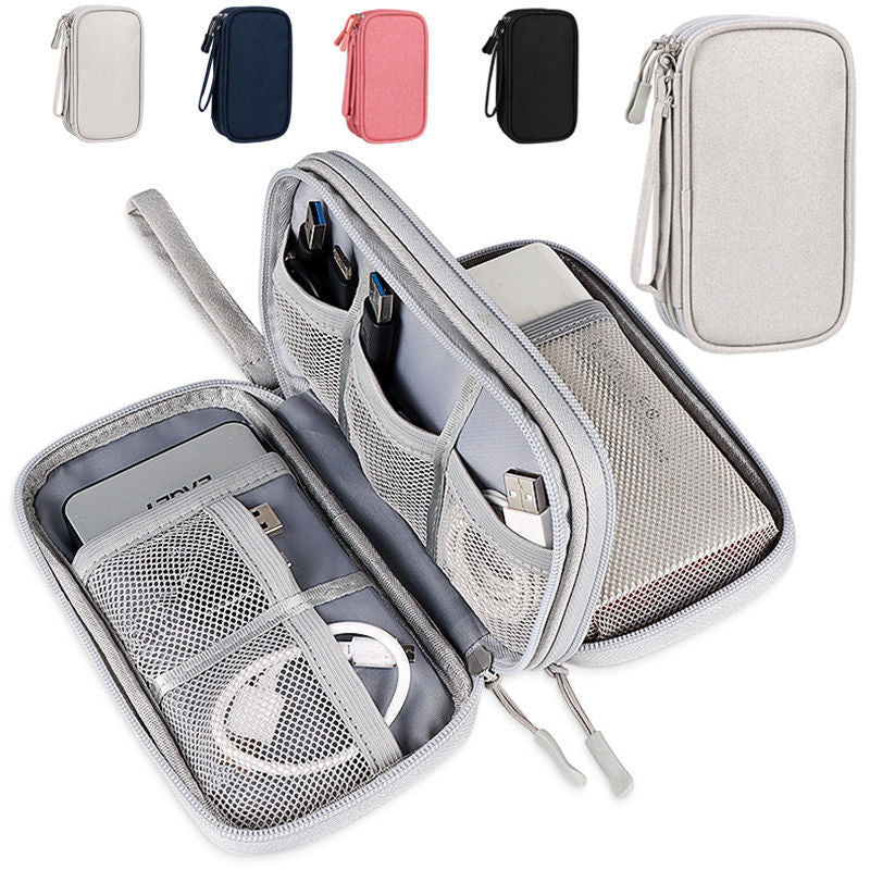 Multi-Compartment Charging Cable Organizer Bag with Double Layer Options