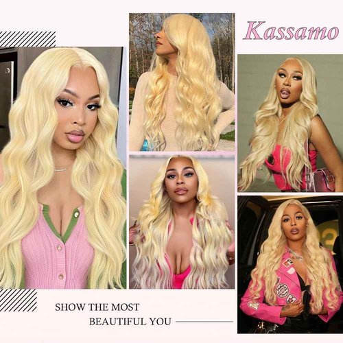 Kassamo 613 Lace Front Wig Human Hair 250 Density Blonde Wig Human Hair 13x6 HD Lace Frontal Wigs Body Wave Lace Front Wigs Human Hair Pre Plucked 613 18 Inch