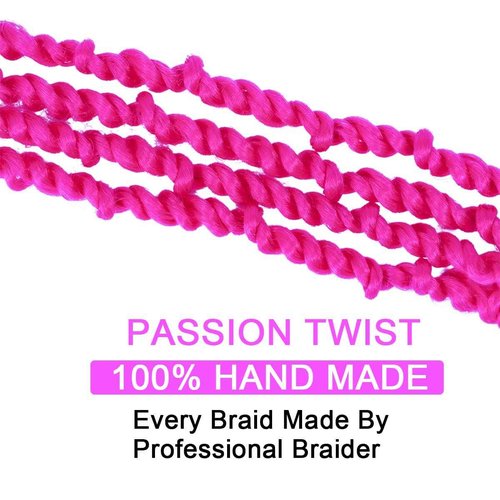 6Packs Long Pink Passion Twist Corchet Hair 32inch Pre-Looped Crochet Braids Long Pretwisted Passion Twist Braiding Hair Extensions for Women(11strands/pack, Pink#)