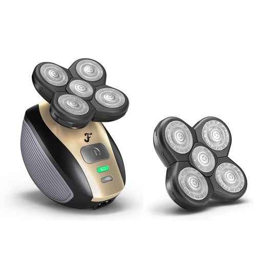 Freebird FlexSeries™ Shaver and Blade - Fast, Smooth, Water-Resistant Electric Head Shaver with 5 Flexible Blades, USB Rechargeable, Ideal for Bald Men and Women