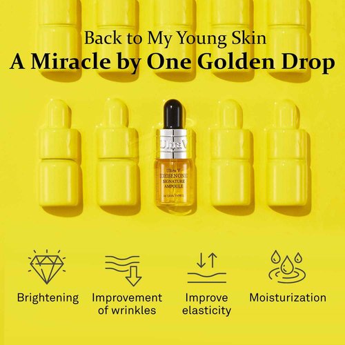 Ultra V Idebenone Signature Ampoule - Anti Aging Antioxidant Serum – Peptides, Niacinamide, Hyaluronic Acid – Anti Wrinkle, Smoothes, Softens Skin - 0.27 fl.oz 4 Packs 12,000ppm