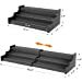 3-Layer Retractable Bamboo Spice Rack Black Trapezoidal Kitchen Organizer