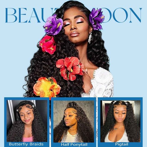 Curly Human Hair Bundles Burmese Curly Bundles Human Hair 100% Unprocessed Wet And Wavy 3 Bundles（16 18 20 Inch）with Spiral End 14A Water Wave Bundle Quick Weave Hair for Women Natural Black