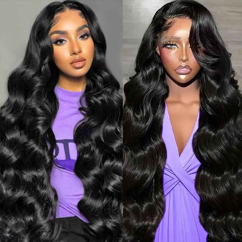 ONIVAN 13x6 Body Wave Lace Front Wigs Human Hair Wig 15A Raw 250 Density Indian HD Lace Frontal Human Hair Wigs for Women (24 Inch)