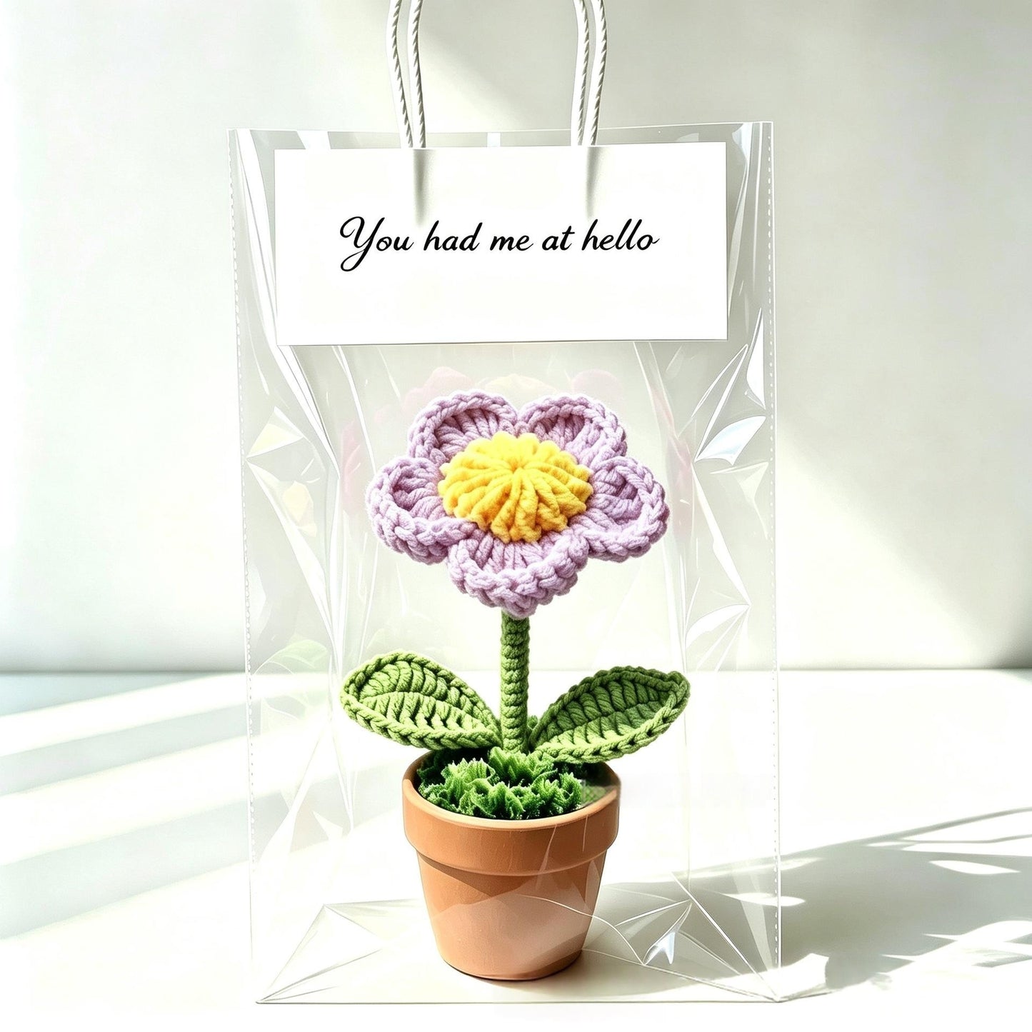 Handmade Yarn Flower Pot Ornaments - Various Styles for Home & Garden Decor