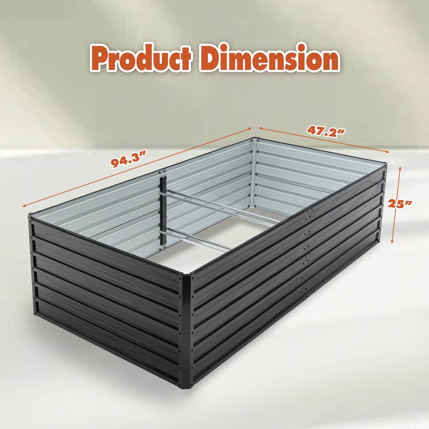 Galvanized Raised Garden Bed Kit for Vegetables Herbs and Fruits - Outdoor Planter