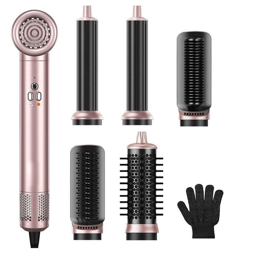 Air Styler Hair Dryer Brush - 6 in 1 Hair Styler Ionic Auto Wrap Hot Air Curler Blow Dryer Brush, 38m/s High Speed Blowout Airflow Hair Dryer Multi Styler Fast Drying Styling for Curly/Straight Hair
