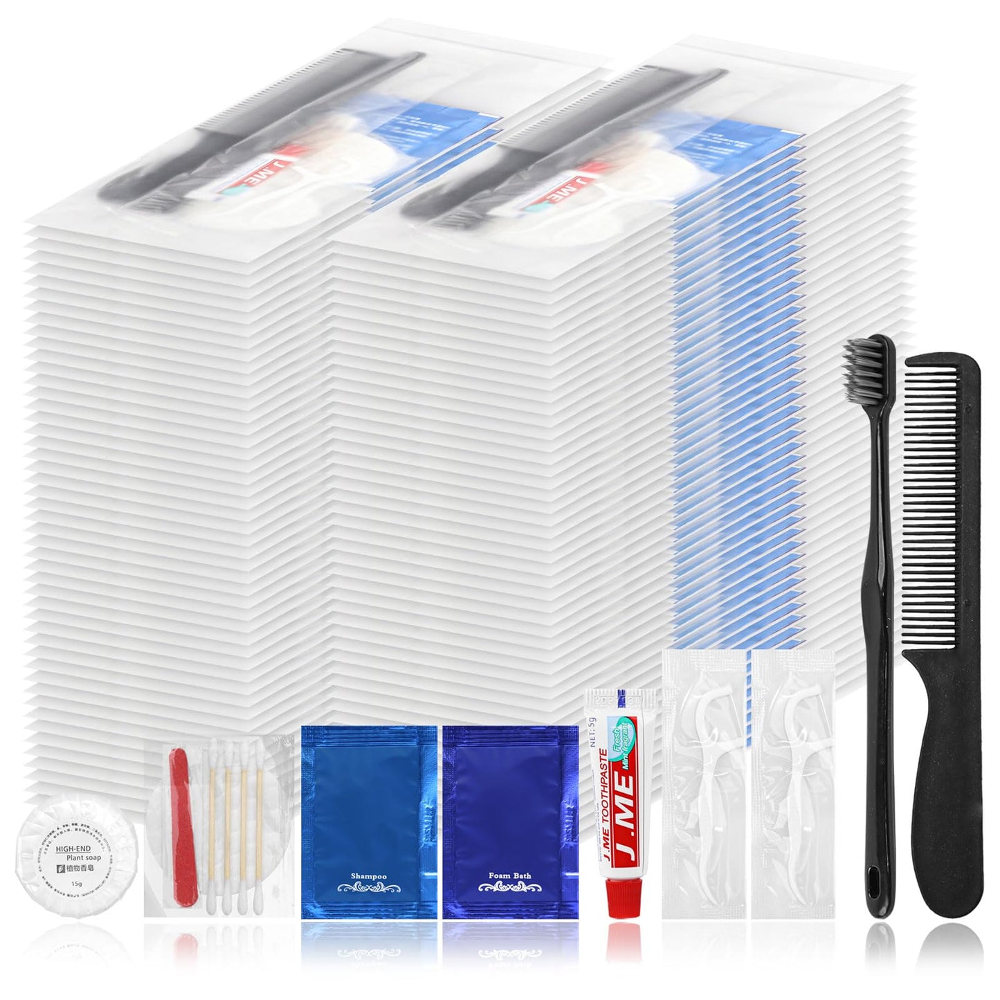 LLHQAMT Hygiene Kit, Hygiene Kit Bulk, Individually Packed, The Travel Hygiene Kit is Fully Equipped and Clean and Hygienic, Convenience Kits Suitable for Hotel, Camping, Home, Travel (100-PACK)