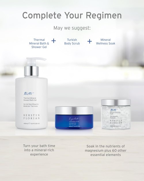 Kerstin Florian Aromatherapy Turkish Body Scrub | Eucalyptus Sea Salt Exfoliant for Smooth Skin | 11.6 oz