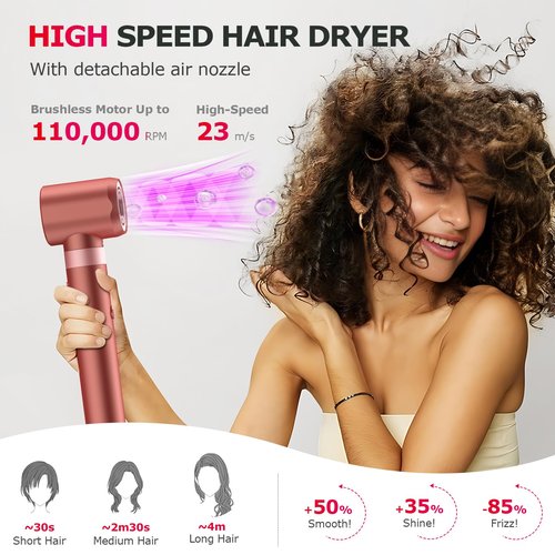 All-in-One Hair Tool Quick Drying, Hot-Air Curling Feature, Anti-Frizz Straightening, Volumizing Effect, Gentle on Hair
