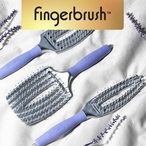 Olivia Garden Finger Brush Scalp-Hugging & Vented Paddle Hair Brush (3-Piece Kit)