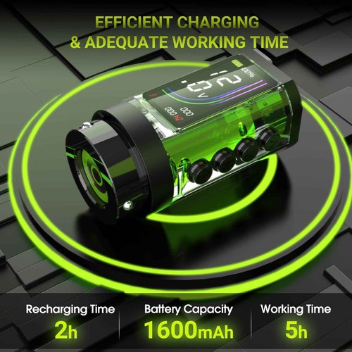 Filter Tattoo Gun - 7 Strokes 2.0-4.0mm Tattoo Machine Pen with Extra OLED Digital Display 1600mAh Battery Power Tattoo Kit for Beginners and Artists (X40 Sliver)