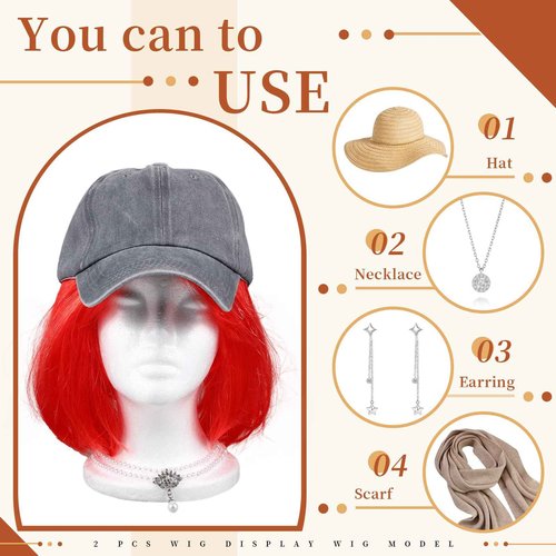 Thyle 10 Pcs Foam Wig Head Bulk Wig Display Mannequin Head Stand Model Foam for Style, Masks, Hats, Wigs, Salon and Travel, Halloween Decoration (Female)