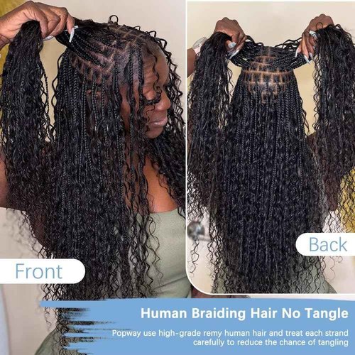 Ombre Braiding Hair 6 Bundles/Pack 150g 20 Inch Deep Wave Bundles Human Hair Curly Boho Hair for Braiding 12A Bulk Human Hair Wet and Wavy Human Braiding Hair for Boho Braids 4/27