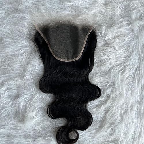 Venice Hair Real HD Lace Closure only 0.10mm Ultra-thin Invisible Crystal HD Lace Pre Plucked with Baby Hair Straight Human Hair Lace Frontal Closure (7x5 HD Body, 18 Inch)