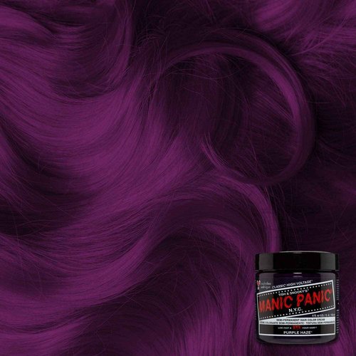MANIC PANIC Classic Purple Haze Semi Permanent Hair Color - Warm Dark Purple Hair Dye for Women & Men That Lasts 4-6 Weeks - Vegan, Ammonia & Cruelty-Free - Create & Mix Custom Shades (4oz / 3pk)