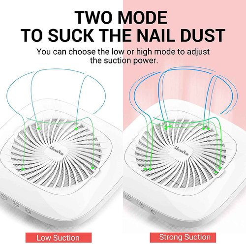 MelodySusie Nail Dust Collector with Reusable Filter with 21pcs Nail Drill Bit Set