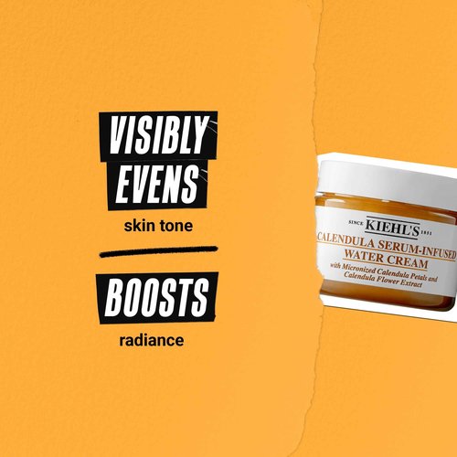Kiehl's Calendula Serum Infused Water Cream, Soothing Gel Moisturizer for All Skin Types, Visibly Evens Skin Tone & Boosts Radiance in 1 Week, 24HR Hydration, Reduces Redness - 3.4 fl oz