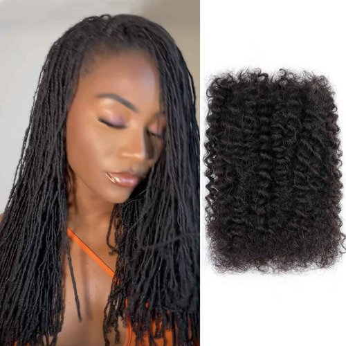 Afro Kinky Bulk Human Hair 10 Inches – 3 Bundles, Natural Curly Texture, Ideal for Braids, Twists, Crochet, and Protective Styles