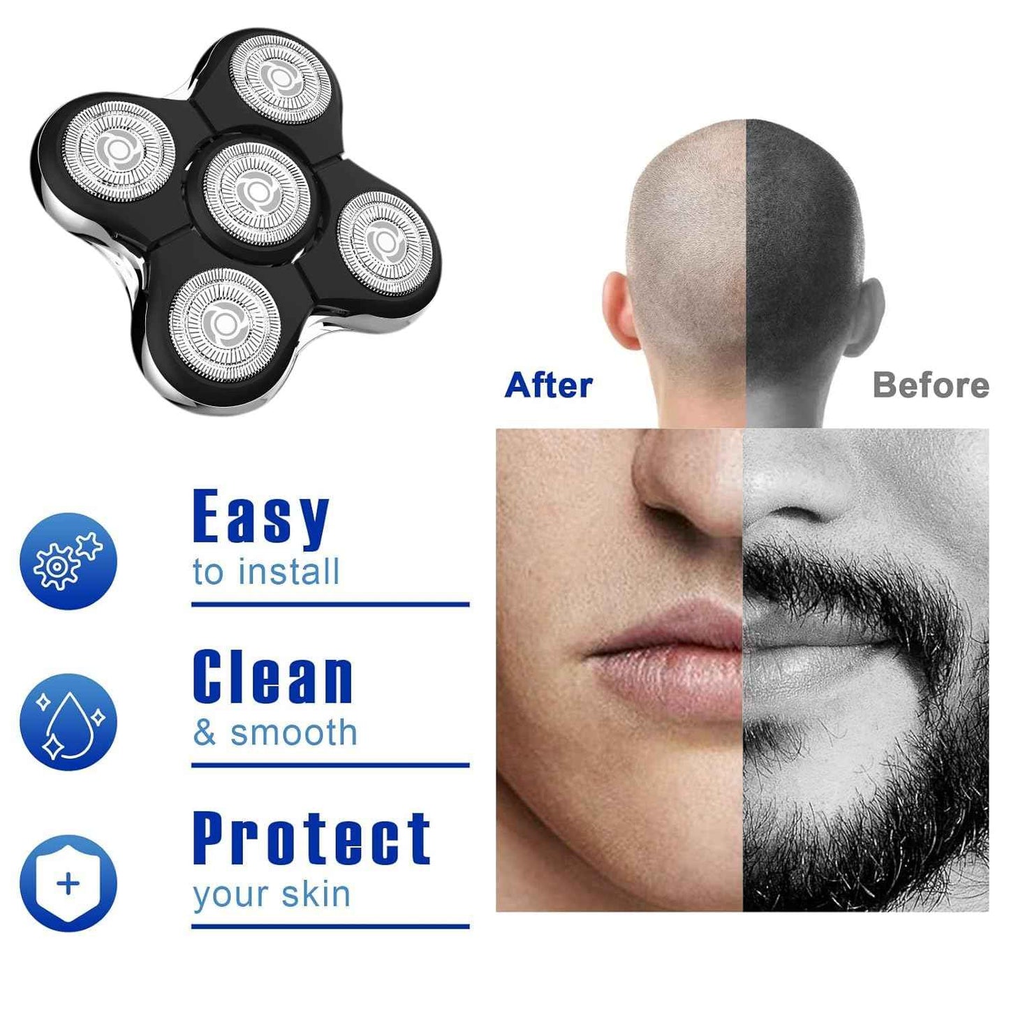 3pack Shaver Replacement Head Compatible with Remington Pro Peplacement Head for Model XR7000 Shaver,Replacement Blades Precision Electric Shaving for Bald Men