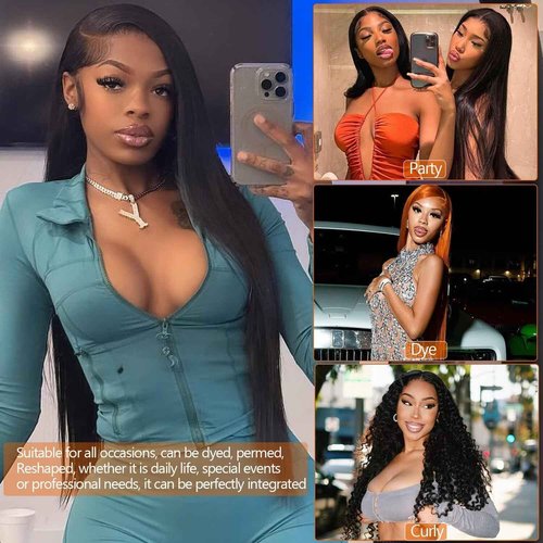 Lemoda 13x4 Straight Lace Front Wigs Human Hair 200% Density 16 Inch Straight Wig 13x4 HD Lace Human Hair Wigs for Women Glueless Black Wigs Virgin 15A Straight Hair Outlet Deal Wigs Pre Plucked