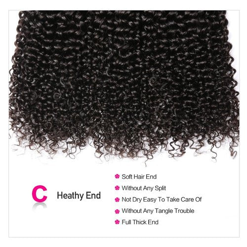 YIZE Hair 7A Brazilian Curly Hair 3 Bundles Weave 100% Unprocessed Virgin Brazilian Human Hair Extensions Natural Black Color (3pcs18)