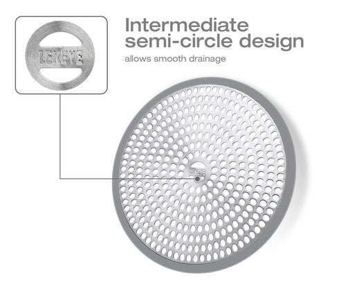 LEKEYE Shower Hair Catcher Drain Protector Strainer-Steel & Silicone 2 Pack