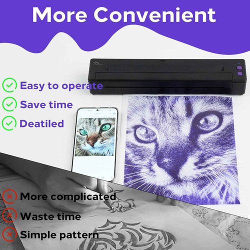 Usiriy Tattoo Stencil Printer Portable Tattoo Stencil Transfer Machine Copier Thermal Tattoo Copier Machine Mini Tattoo Printer