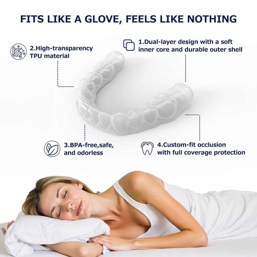 Custom Retainer, Clear Retainers for Teeth, Bite Night Guard for Adults & Kids, Mouth Guards for Grinding/TMJ/Bruxism/Teeth Clenching Nighttime