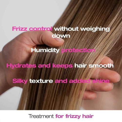 abril et nature - Professional Anti-Frizz Hair Care Set - Hydrates and Maintains Smooth Hair - Shampoo, Conditioner, and Serum Pack for Frizzy Hair - Softer and Shiner Hair - 550 ml/18,59oz