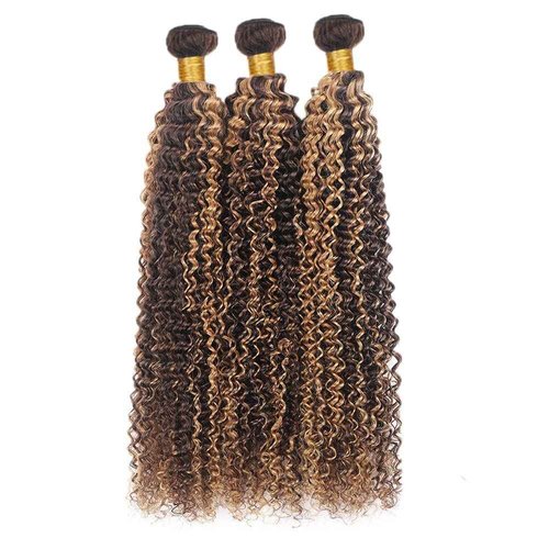 Habiliana Bundles Human Hair 22 24 26 Inch Jerry Curly Wave P4/27 Human Hair Bundles 11A Unprocessed Brazilian Virgin Quick Weave Hair Extensions for Black Women