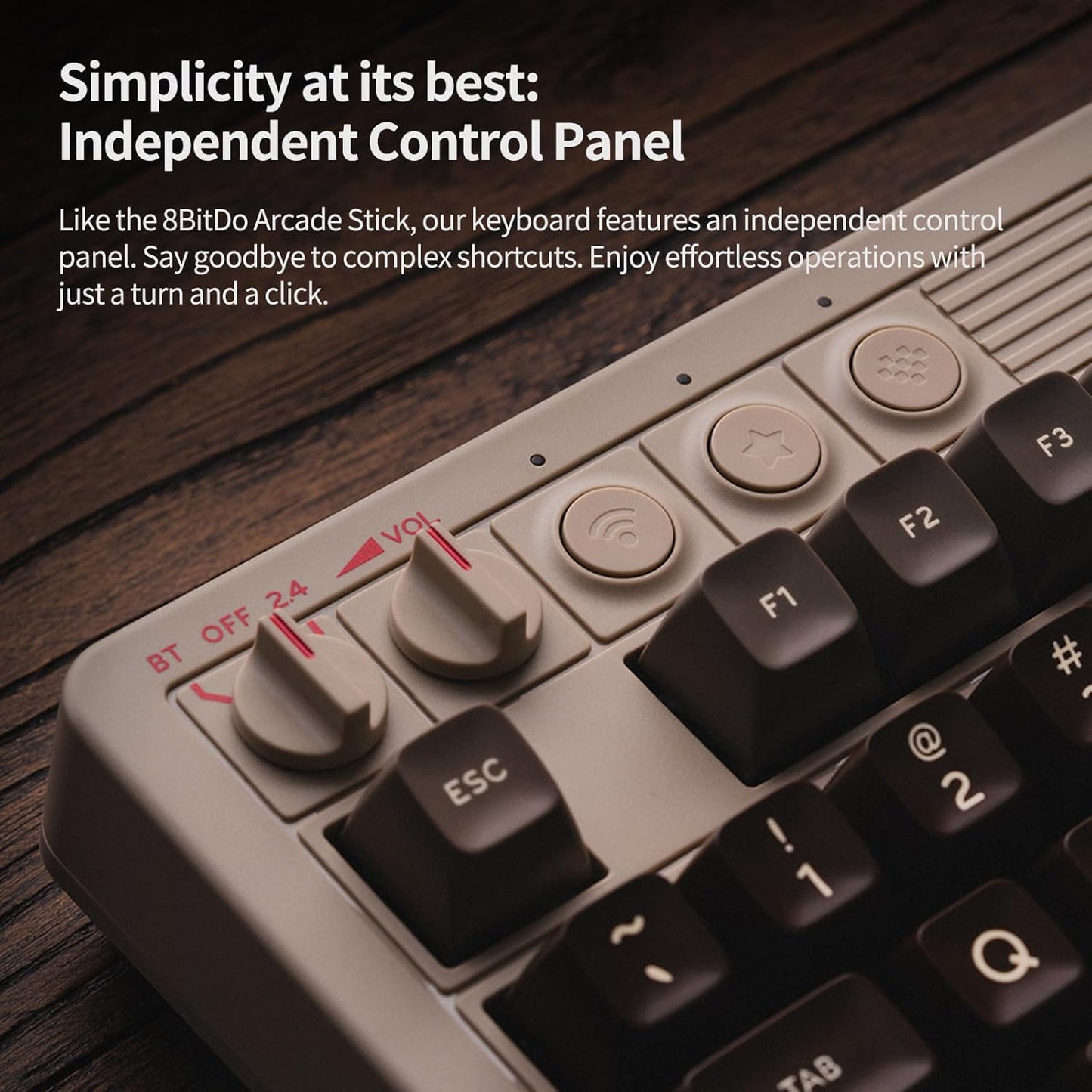 AKNES 8BitDo Retro 108 Mechanical Keyboard, Hot Swappable Gaming Keyboard with 108 Keys, Integrated Numpad, Dual Super Buttons, Bluetooth/2.4G/USB-C for Windows & Android - Fami Edition