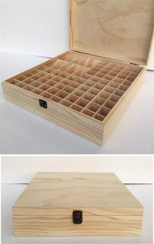 VolksRose Essential Oil Storage Wooden Box, 85 Slots for 5-15ml Essential Oil Roller Bottles, Carrying Case Display Large Organizer Gift Box Container for Travel, Presentation, Nail Polish, Makeup