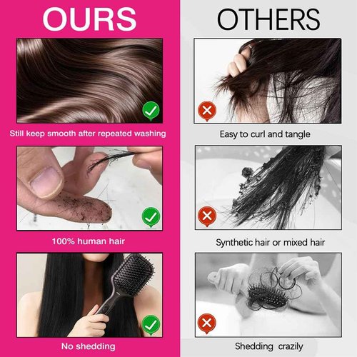 Younsolo Brown Bundles Human Hair Straight 3 Bundles 100% Unprocessed Brazilian Bundles Human Hair 12A Chocolate Brown Straight Bundles Hair Extensions 4# Color 16 18 20 Inch