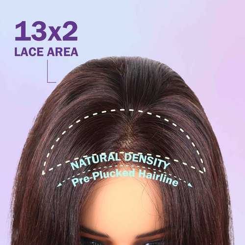 ManeMajesty Short Straight Wigs Human Hair,13X2 HD Lace Frontal Wigs 12A 100% Brazilian Remy Human Hair Wig for Women, Natural Color 12 Inch