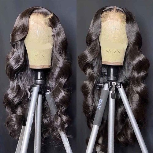 Body Wave Lace Front Wigs Human Hair Pre Plucked 13x4 HD Transparent Lace Frontal Wigs Human Hair 26 inch 150 Density Glueless Human Hair Wigs for Black Women Natural Color
