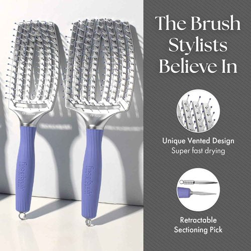 Olivia Garden Finger Brush Scalp-Hugging & Vented Paddle Hair Brush (3-Piece Kit)