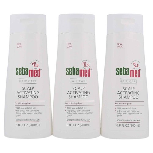 SEBAMED Anti Hair Loss Scalp Activating Shampoo for Thinning Hair Supports Natural Hair Growth Helps Fight Hair Loss Dermatologist Recommended (200 Milliliters) Pack of 3