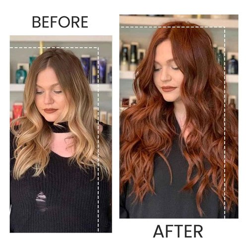 Belaved Clip in Hair Extensions 20 Inch 5PCS 70g Auburn in Real Human Hair Extensions Seamless Invisible Straight for Women Red #135