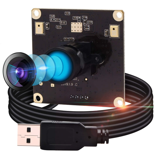 13mp Wide Angle USB Camera Module with Microphone for Computer 100degree No Distortion Lens Webcam Board Mini UVC USB2.0 PC Camera Industrial Video Audio USB with Camera for Raspberry Pi Laptop