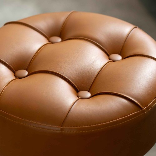 ACEQLYT® Round Rolling Stool with Wheels, Heavy Duty 400lb, Height Adjustable Swivel Drafting Stool for Shop, Salon, Home, Office, Tatoo, Medical, Massage (Brown)